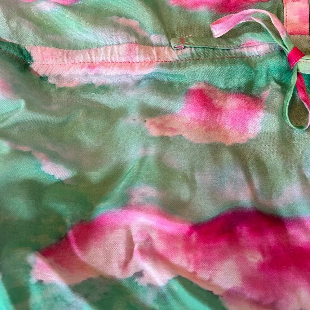 Paper Wings Novelty Tie Dye Clouds Ruffle 100% Viscose Tunic 12